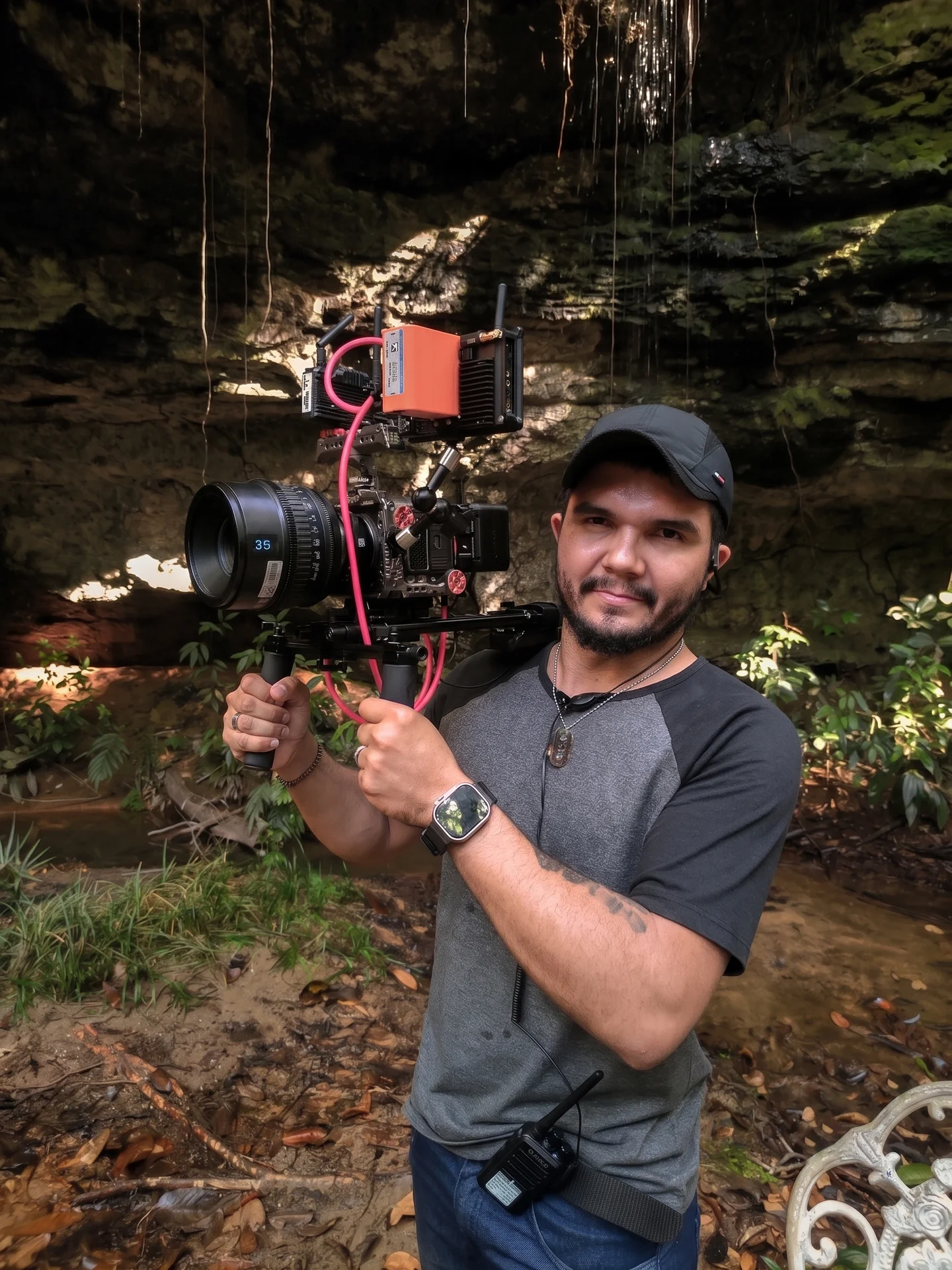 Alex Rocha no set de filmagem audiovisual em Palmas Tocantins